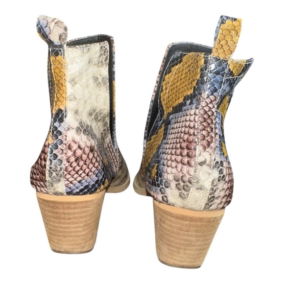 ARider Girl Faux Snakeskin Women's Chunky High Heel Ankle Booties size 6 - Picture 5 of 7